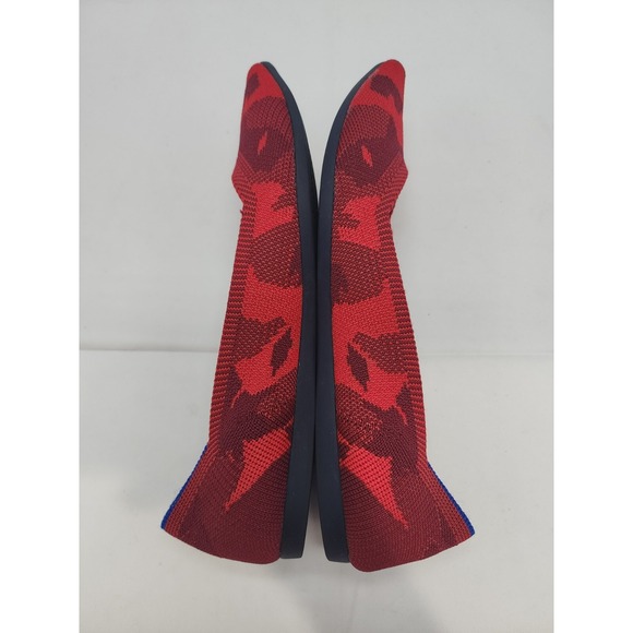 Rothy's Ballet Flat Shoes Womens 7W Red Camo Knit Pointed Toe Slip On Comfort - Picture 6 of 9